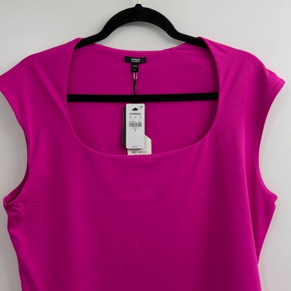 NWT Express Compression Square Neck Fuchsia Bodysuit XL - Picture 5 of 6